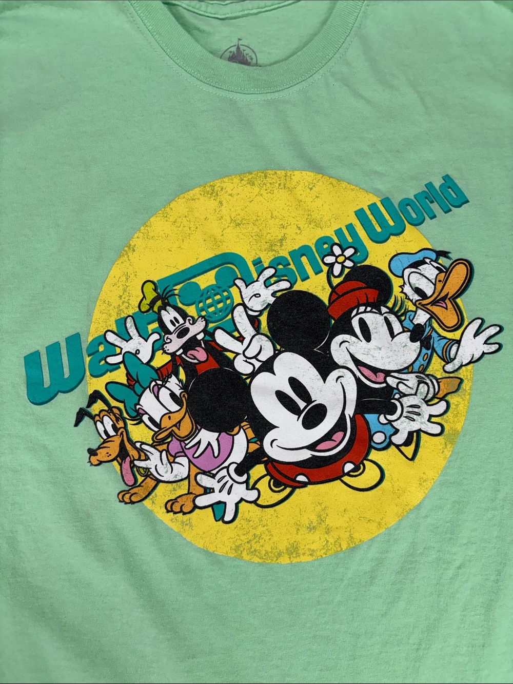 DISNEY Walt Disney World Bright Green T-shirt Graphic Tee Size XL - Picture 3 of 10